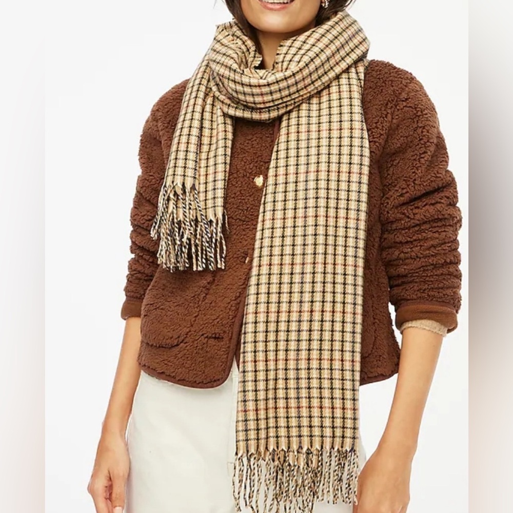 🆕 J. Crew Checkered Fringe Scarf